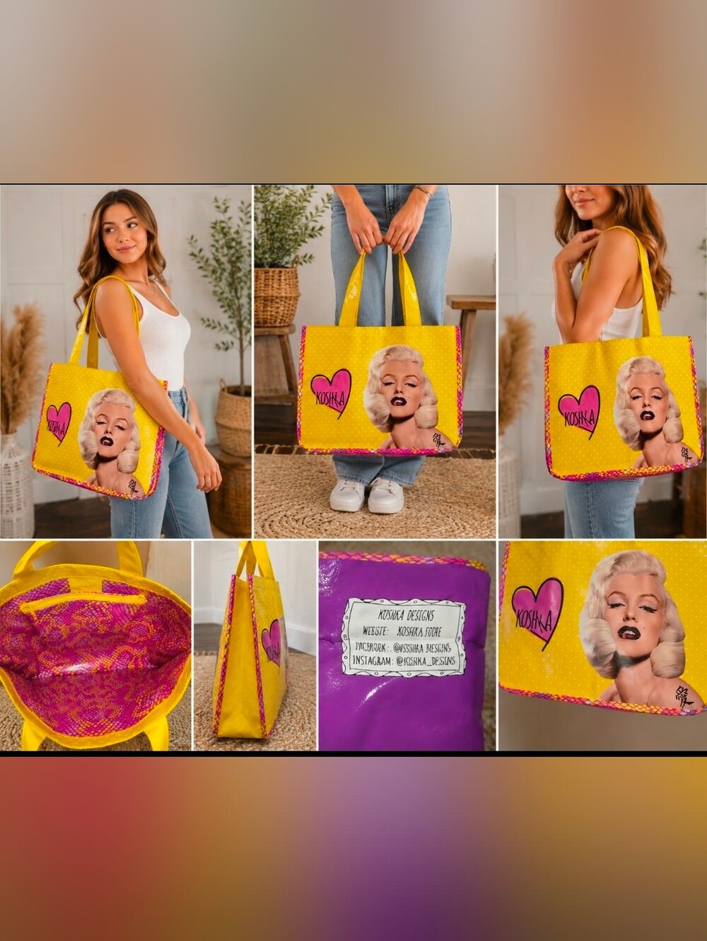 Marilyn Monroe Koshka Designs Tote Bag